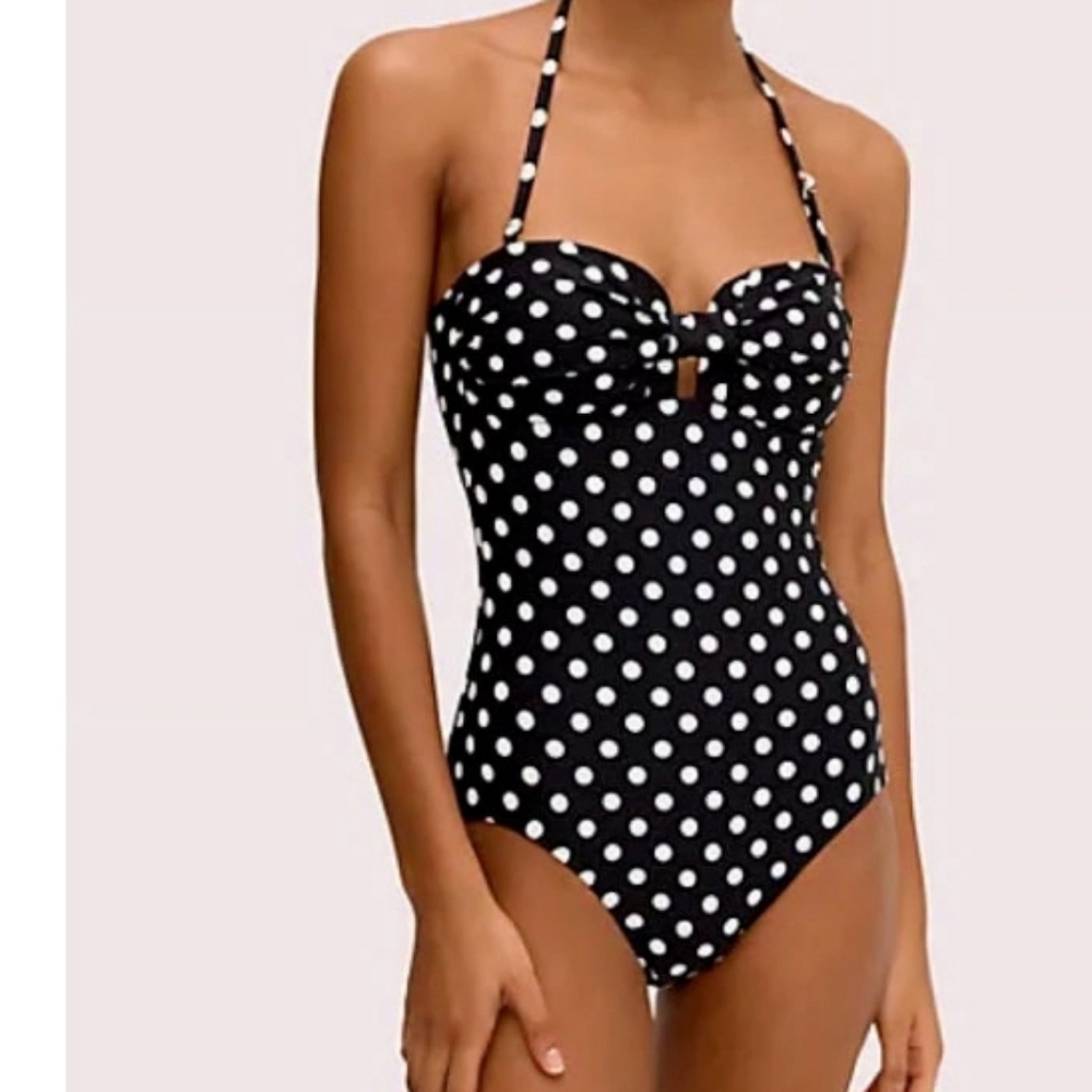 kate spade Black and White Polka Dot One-Piece Swimsuit